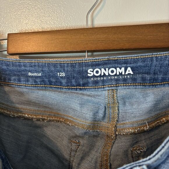 Sonoma Womens Bootcut Jeans Distressed Blue Denim Pants Sz 12 Short - Picture 5 of 7